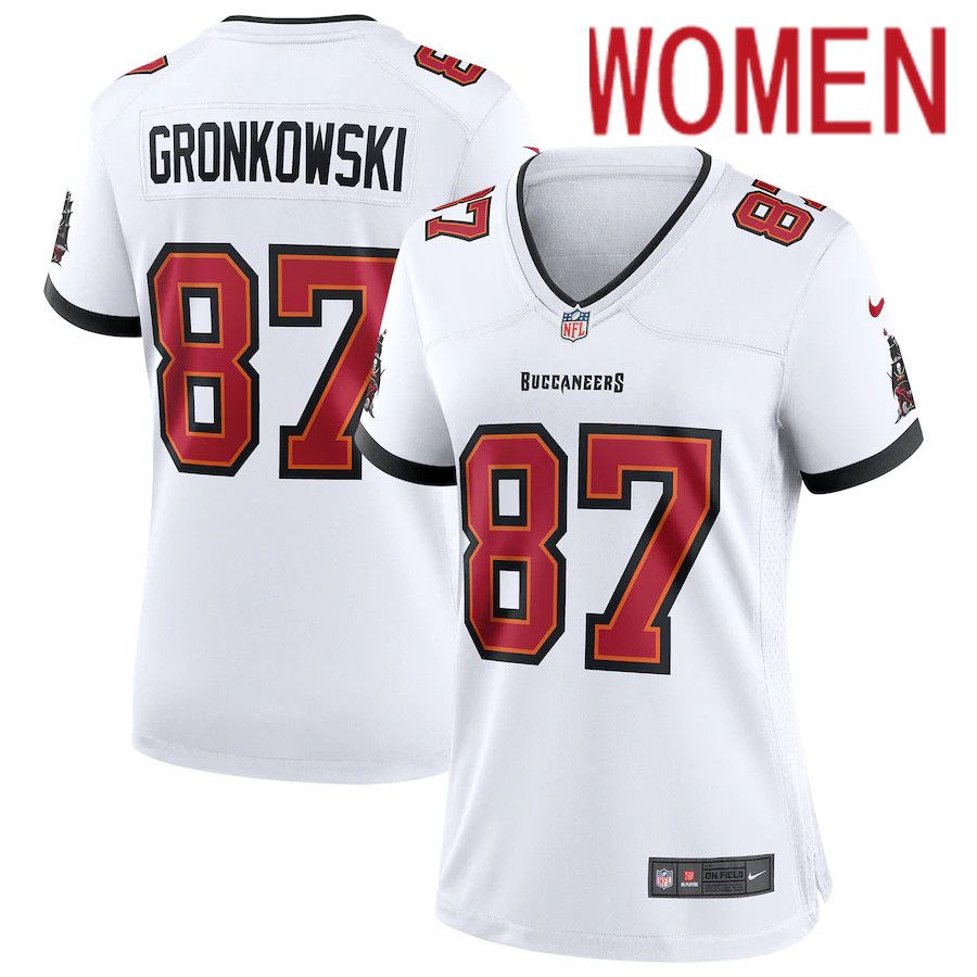Women Tampa Bay Buccaneers 87 Rob Gronkowski Nike White Game NFL Jersey